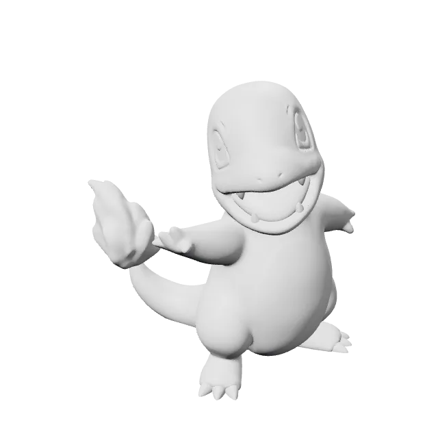 Charmander(Pokemon) – 360° preview, front view, drawn from the designer's file