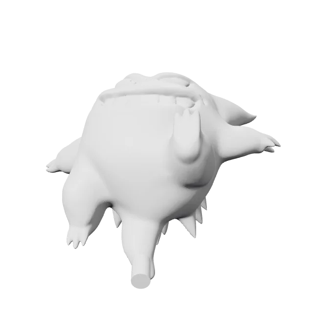 Gengar – 360° preview, front view, drawn from the designer's file