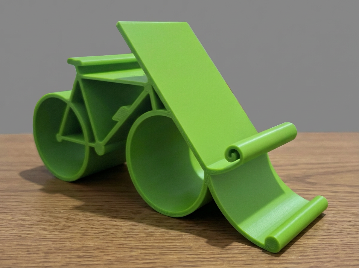 Bicycle Phone Stand – Modern 3D Printed Bike-Inspired Desk Phone Holder – view 3