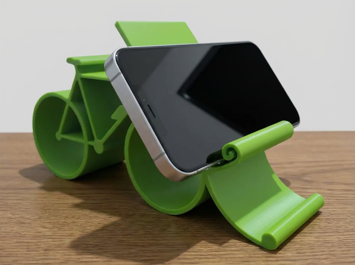 Bicycle Phone Stand – Modern 3D Printed Bike-Inspired Desk Phone Holder – view 4