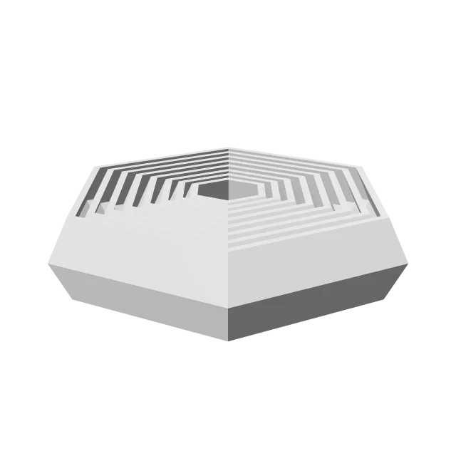 Keychain Hexagon Fidget – 360° preview, front view, drawn from the designer's file