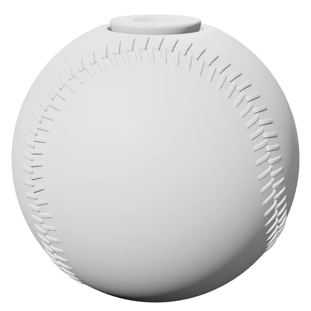 Mini Baseball Fidget Spinner – 360° preview, front view, drawn from the designer's file