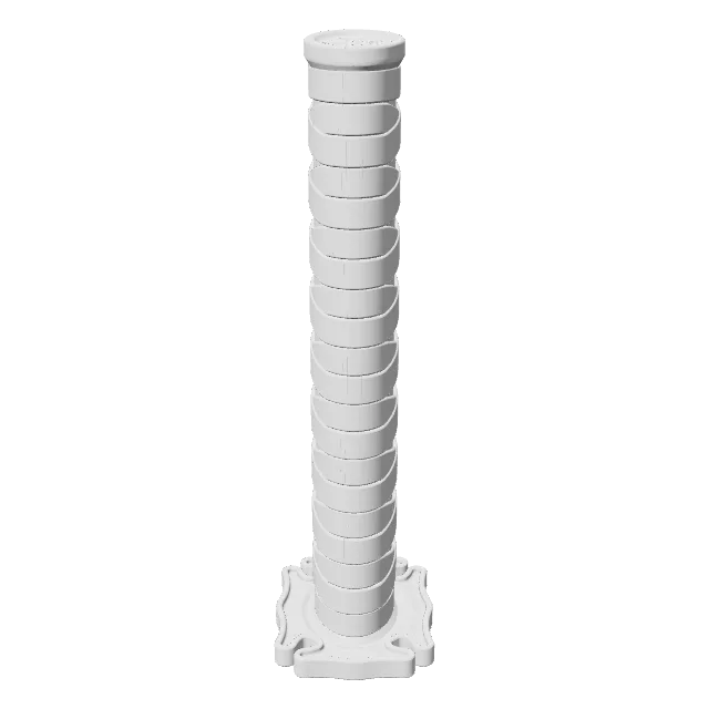 Collapsing Katana V2 (Print-in-Place) – 360° preview, front view, drawn from the designer's file