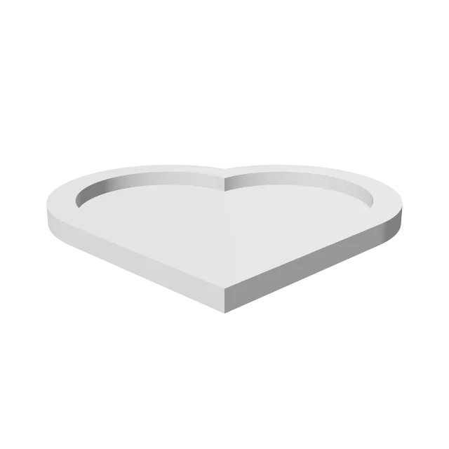 Heart Puzzle Brain Teaser – 360° preview, front view, drawn from the designer's file