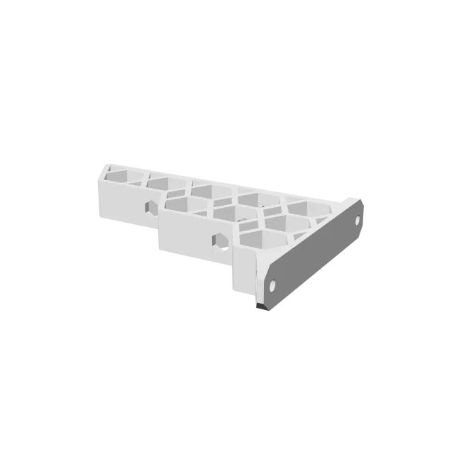 Shelf Support Bracket Honeycomb Hexagon – 360° preview, front view, drawn from the designer's file