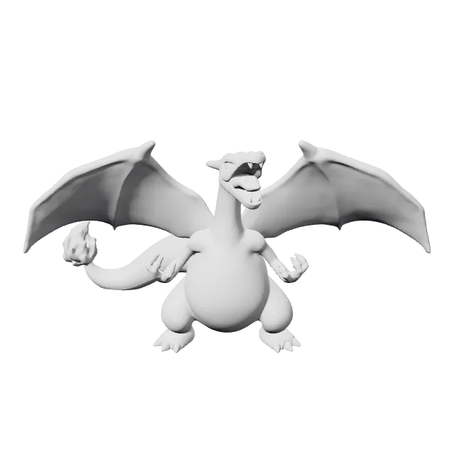 Charizard Pokemon Figure – 360° preview, front view, drawn from the designer's file