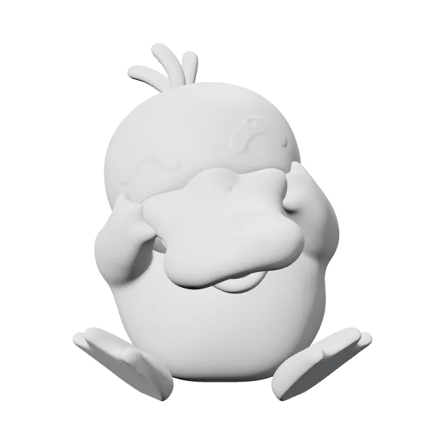 Psyduck(Pokemon) – 360° preview, front view, drawn from the designer's file