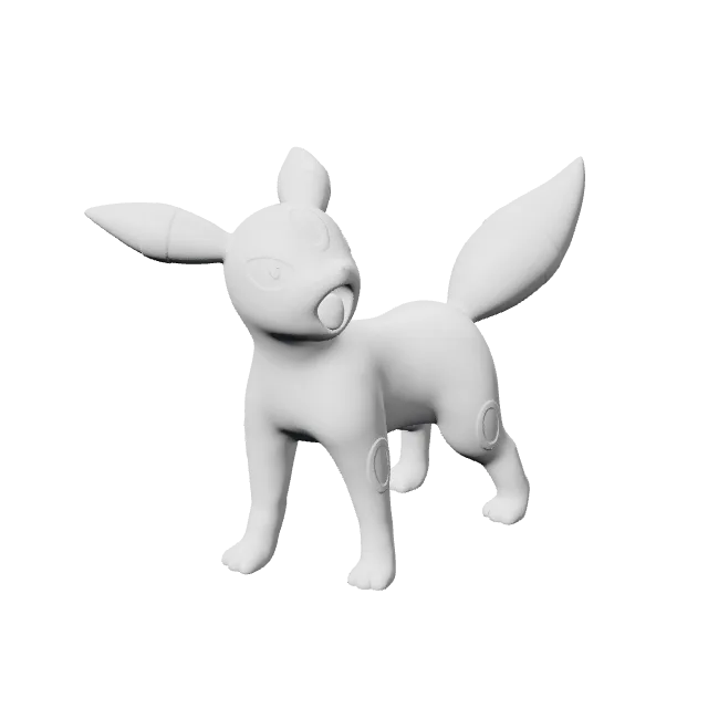 Umbreon Pokemon Figure – 360° preview, front view, drawn from the designer's file
