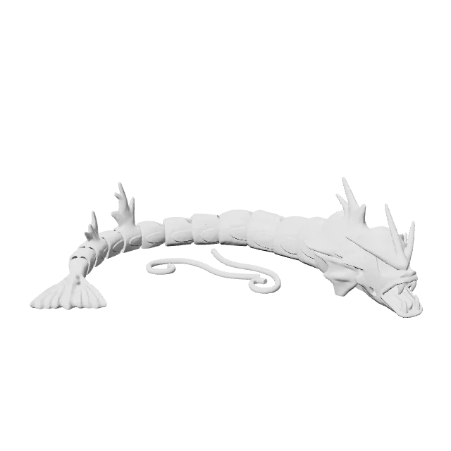 Pokémon Articulated Gyarados – 360° preview, front view, drawn from the designer's file