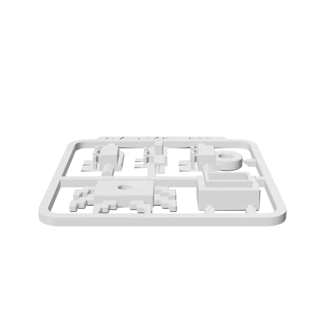 Minecraft-Inspired Axolotl Mini Figure Kit Card / Keychain – 360° preview, front view, drawn from the designer's file