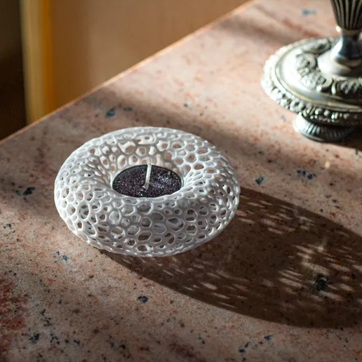 Donut Voronoi Candle Holder
