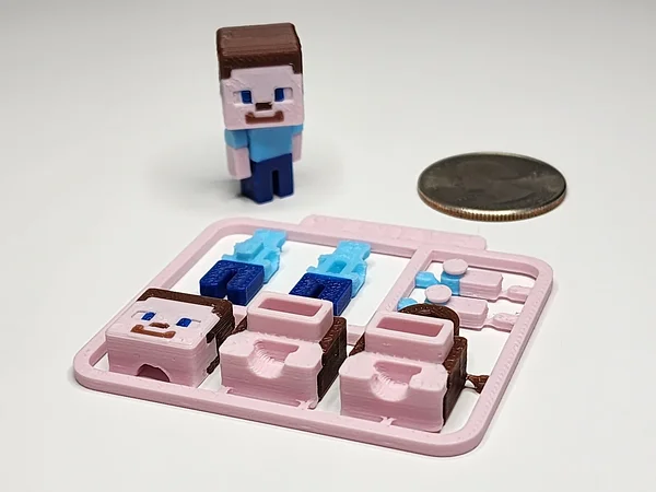 Minecraft-Inspired Steve Mini Figure Kit Card/ Keychain