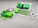 Minecraft-Inspired Turtle Mini Figure Kit Card / Keychain – thumbnail 1