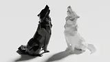 Low Poly Howling Wolf – thumbnail 1