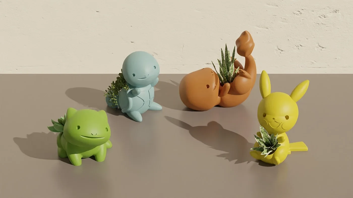 Cute Pokemon Pot Plants - Pikachu, Bulbasaur, Charmander, Squirtle – view 4