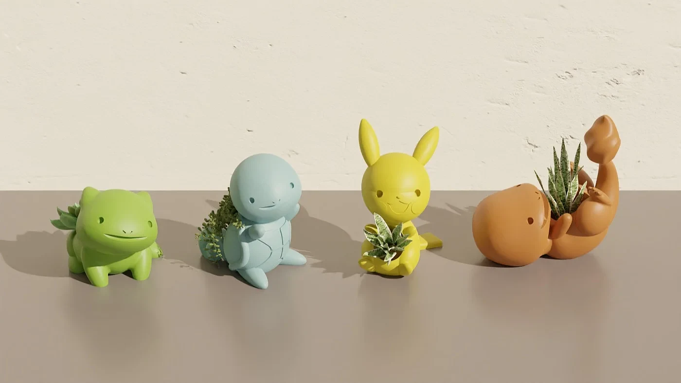 Cute Pokemon Pot Plants - Pikachu, Bulbasaur, Charmander, Squirtle – view 5