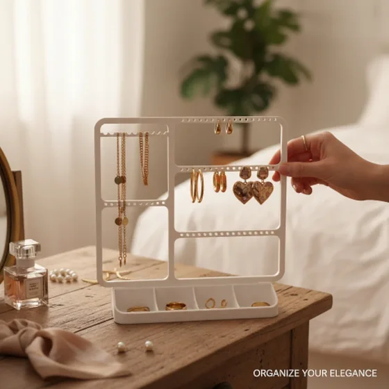 Jewelry Organizer for Earrings, Rings and Necklaces