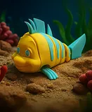 Flexi Flounder - Little Mermaid Articulated Toy – thumbnail 1