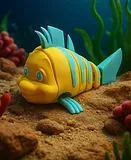 Flexi Flounder - Little Mermaid Articulated Toy – thumbnail 3