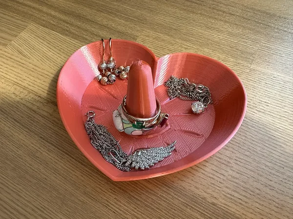 Heart Jewelry Dish with Ring Cone