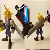 Low Poly Cloud Strife Figure, Final Fantasy VII – thumbnail 1