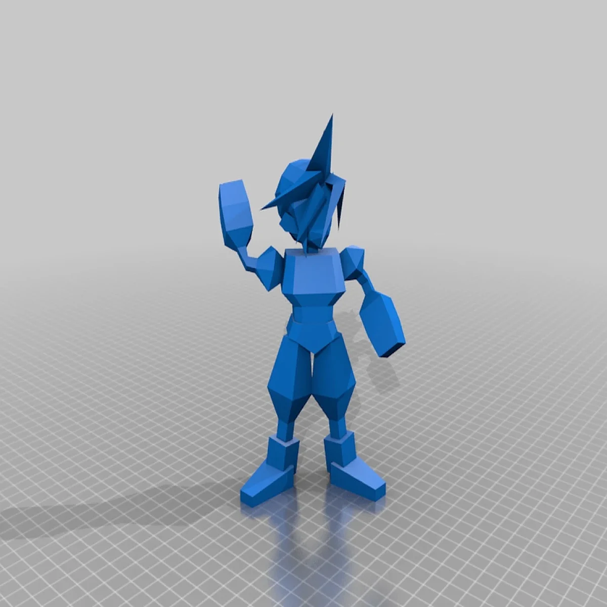 Low Poly Cloud Strife Figure, Final Fantasy VII – view 4