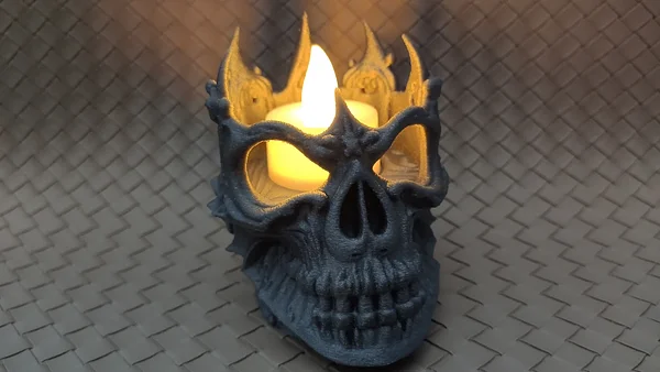 Lich King Skull LED Tea Light Holder