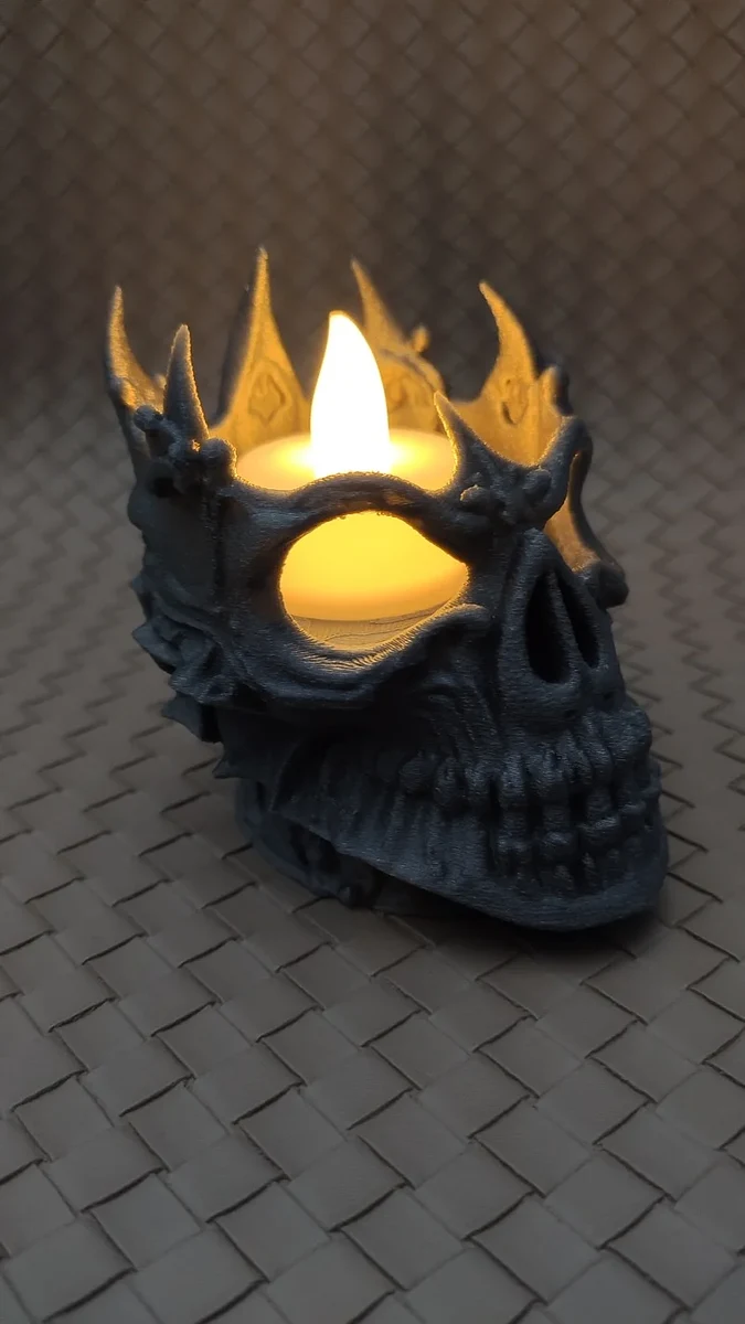 Lich King Skull LED Tea Light Holder – view 4