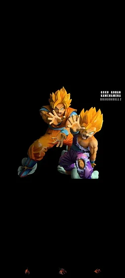 Goku and Gohan Father-Son Kamehameha Statue