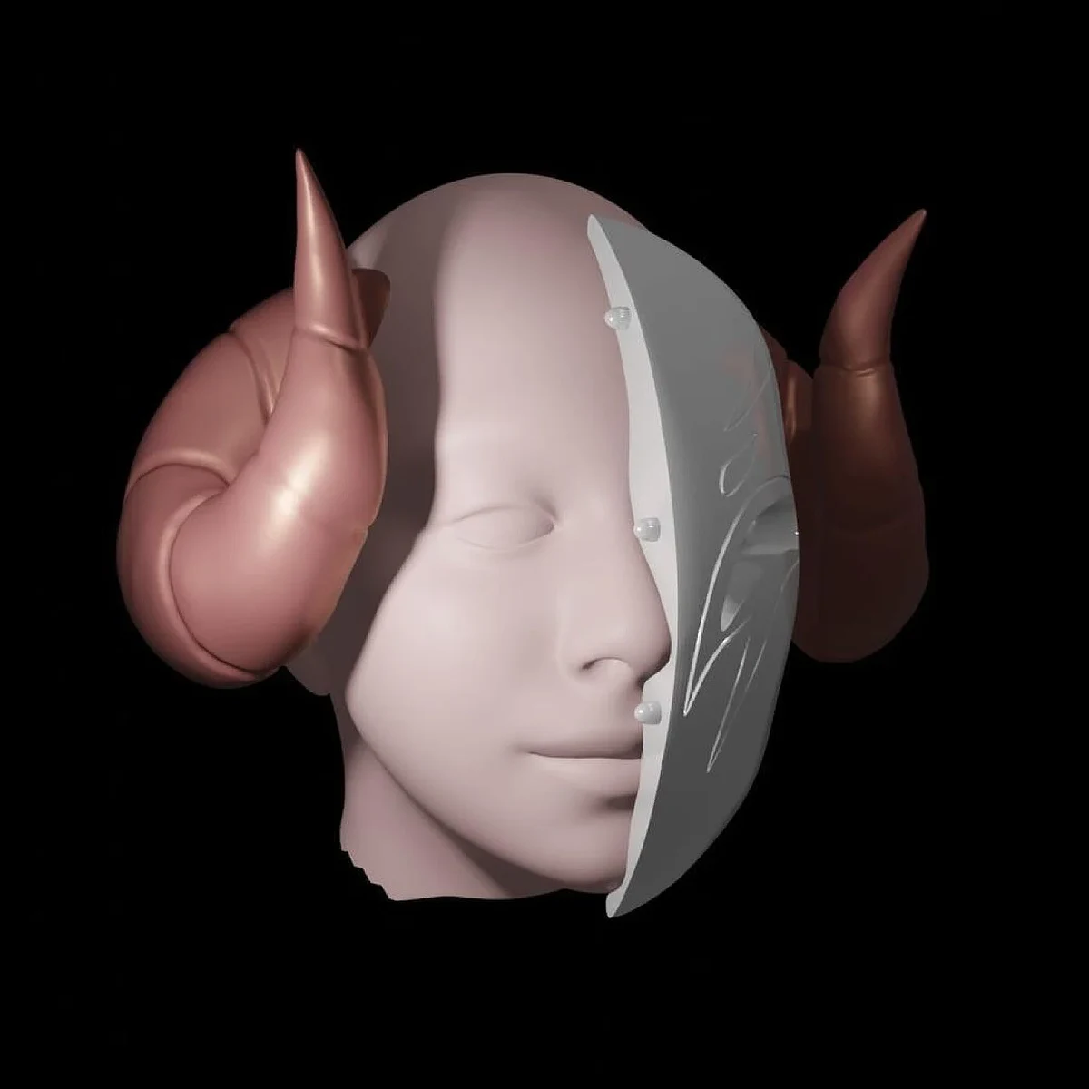 Spirit Blossom Kindred Mask and Horns – view 4