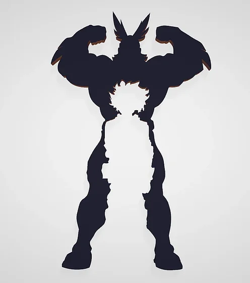 All Might and Deku Silhouette Wall Art