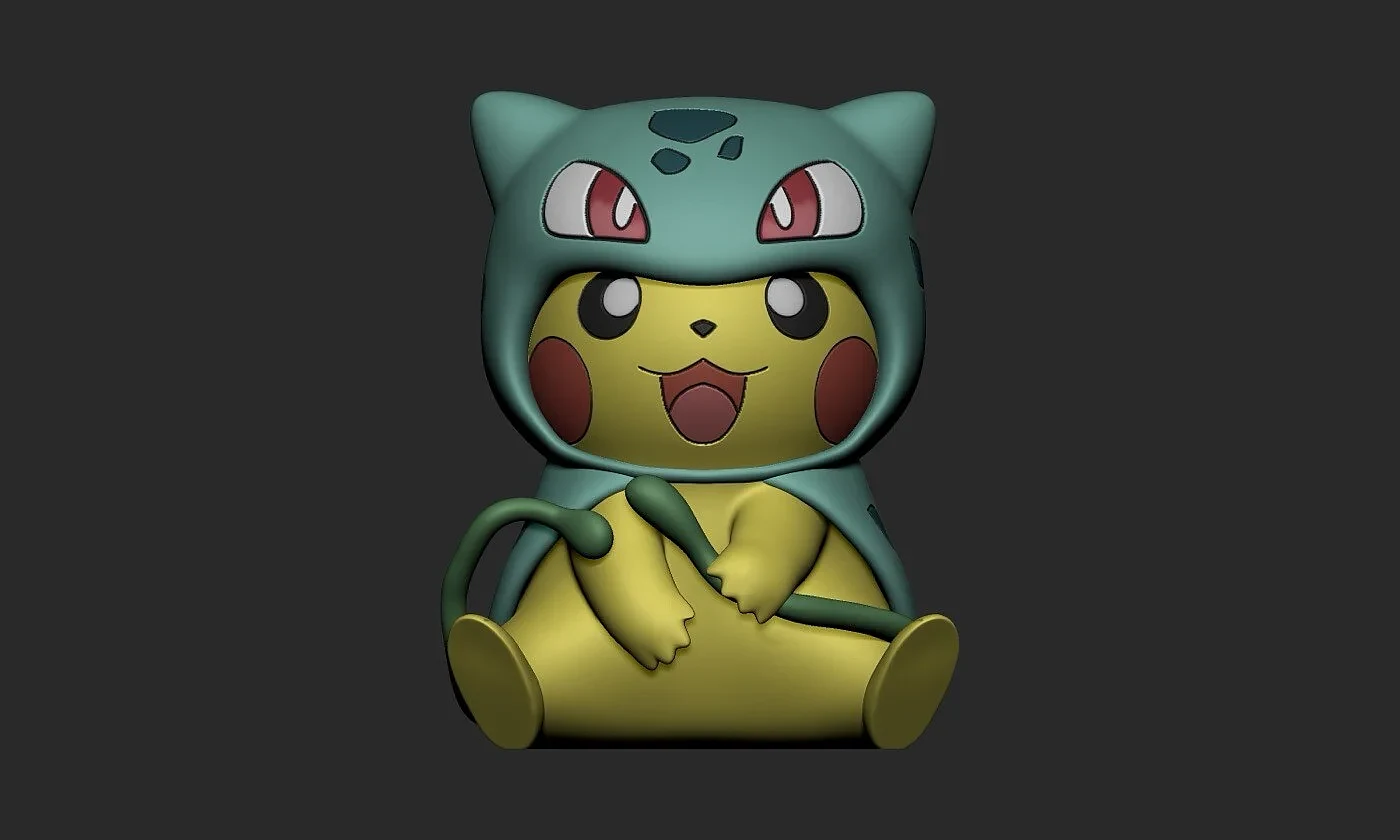Pikachu in Bulbasaur Costume Figure – view 3