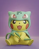 Pikachu in Bulbasaur Costume Figure – thumbnail 4