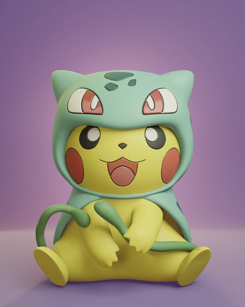 Pikachu in Bulbasaur Costume Figure – view 4