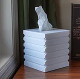Slat box - white tissue box cover upright design – thumbnail 1
