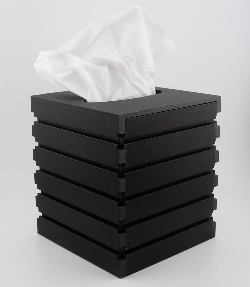 Slat box - white tissue box cover upright design – view 2
