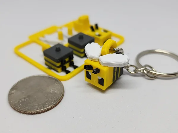 Minecraft-Inspired Bee Mini Figure Kit Card / Keychain