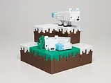 Minecraft-Inspired Fox Mini Figure Kit Card/ Keychain – thumbnail 3